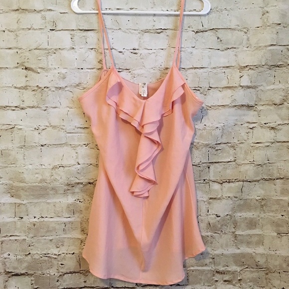 Dori Tops - Dori Pink Ruffle Tank Top Size 3XL